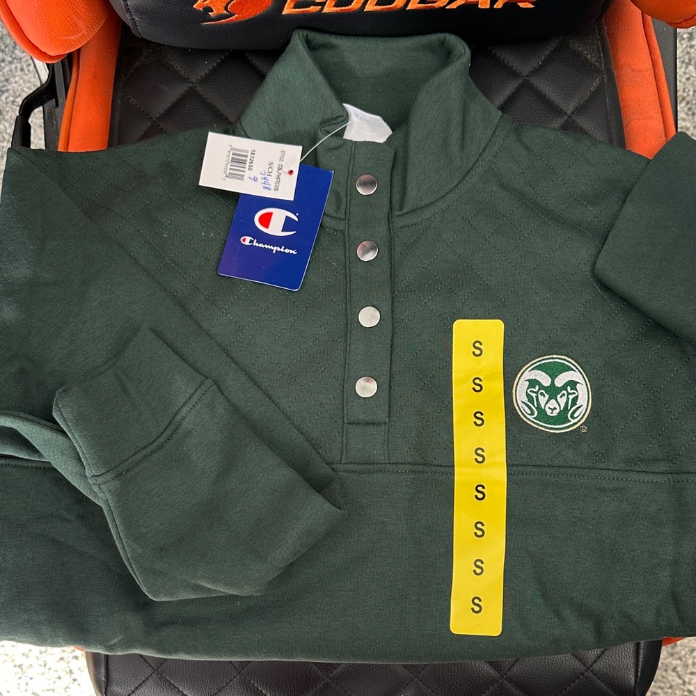 Champion Forest Green Snap Pullover Colorado Rams